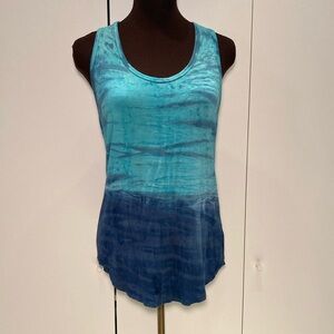 Tryst by Matthew H blue turquoise tie dye tank XL